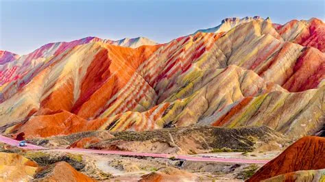 The Majestic Rainbow Mountains: A Kaleidoscope of Colors in Zhangye City!